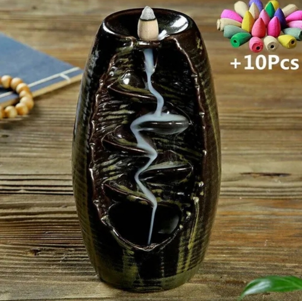 Waterfall incense burner